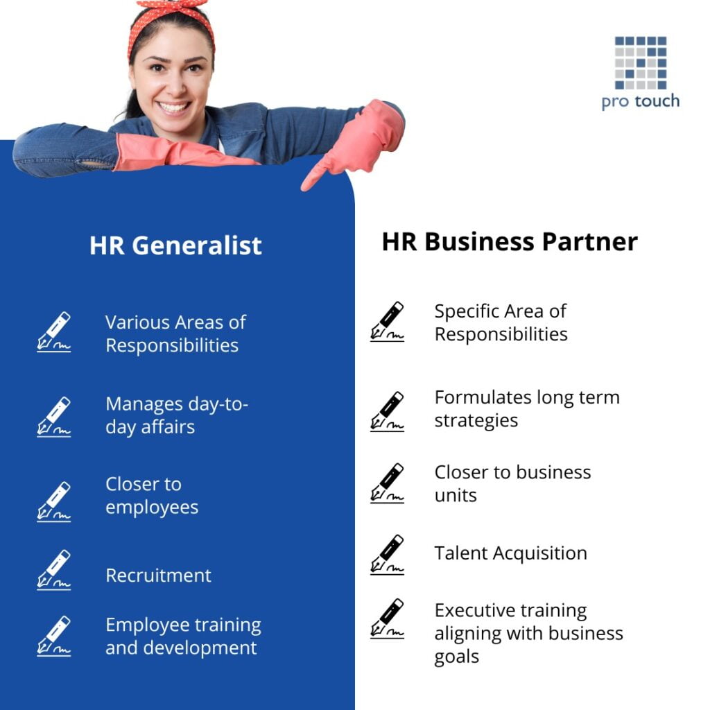 Difference between Hr Generalist And Hr Business Partner