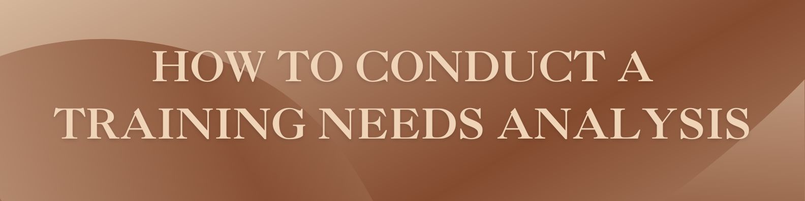 How to conduct a Training Needs Analysis