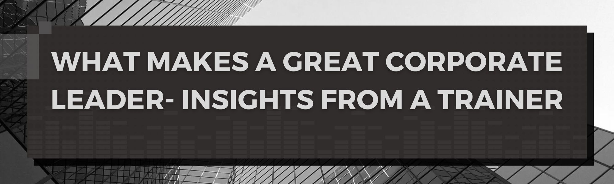 What makes a Great Corporate leader – Insights from a Trainer