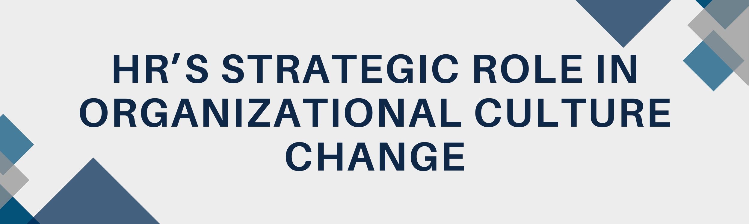 HR`s Strategic Role in Organisational Culture Change